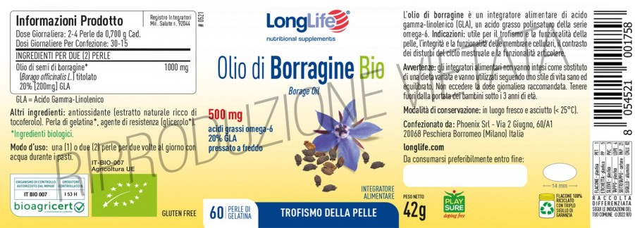 Best Longlife Olio Di Borragine Bio 500Mg