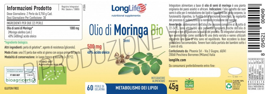 Clearance Longlife Olio Di Moringa Bio